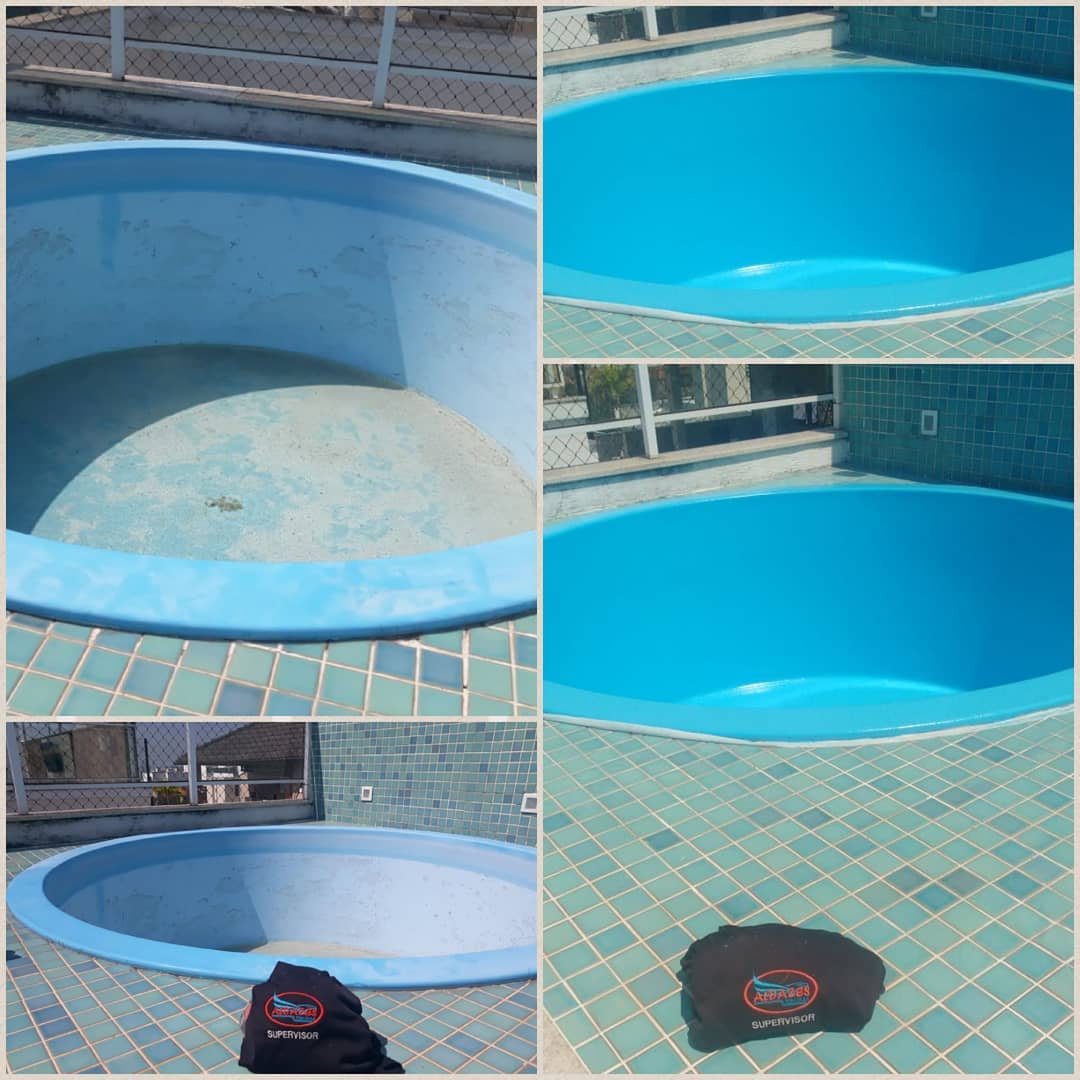 #Antes#Depois#Revitalizaçãoparasuapiscina!